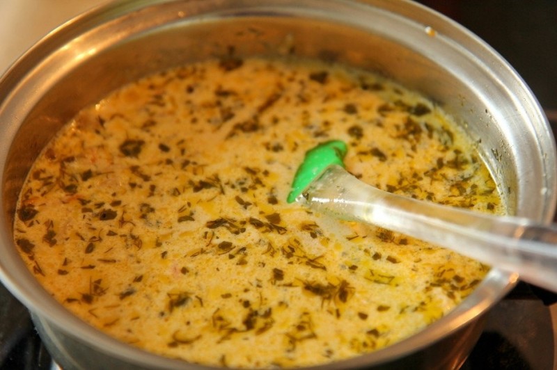 Сырный суп на грибном бульоне