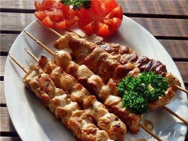 Шашлык из курицы в духовке Шашлык из курицы в духовке