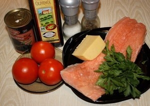 ЛОСОСЬ С МАСЛИНАМИ И ТОМАТАМИ. ЛОСОСЬ С МАСЛИНАМИ И ТОМАТАМИ.