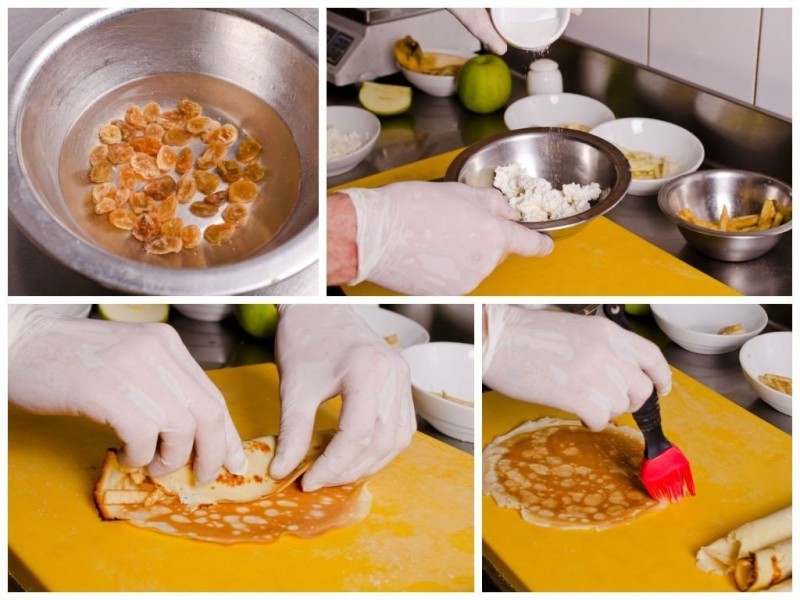 Блины с творогом и фруктами Блины с творогом и фруктами