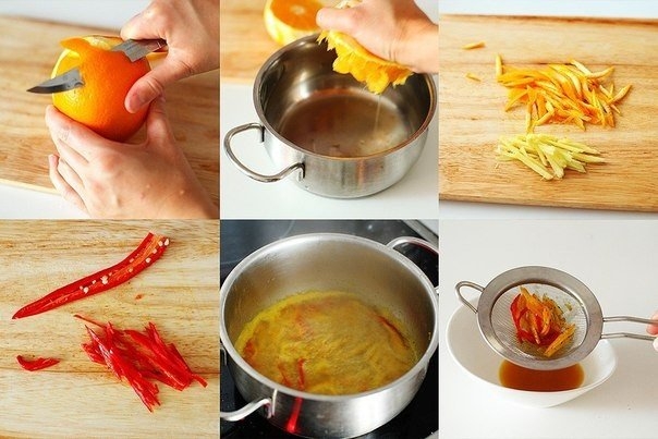 Острый лосось с апельсиновым соусом Острый лосось с апельсиновым соусом
