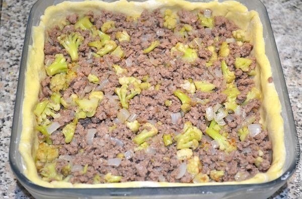 Открытый мясной пирог из картофельного теста Открытый мясной пирог из картофельного теста