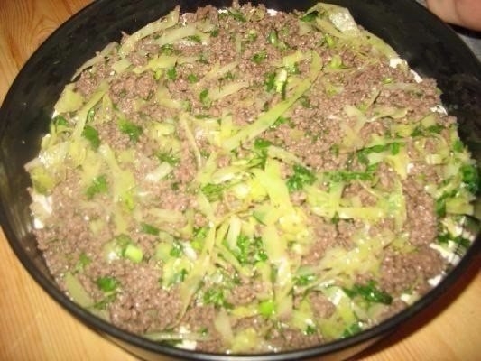 Супер нежный пирог с капустой и мясом Супер нежный пирог с капустой и мясом