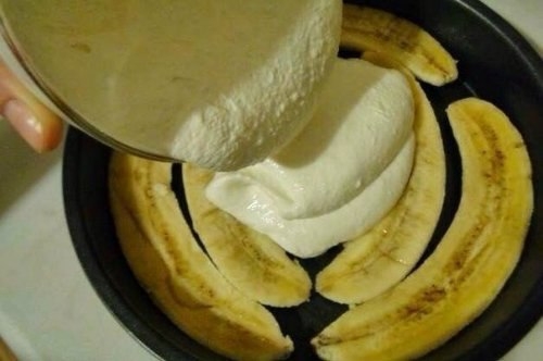 Банановая запеканка с йогуртом.