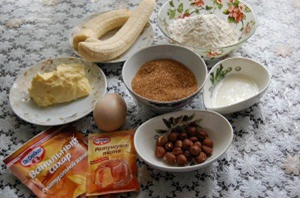Орехово-банановые кексы Орехово-банановые кексы