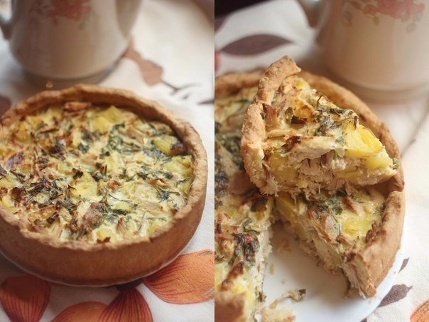 Пирог с курицей и картофелем. Пирог с курицей и картофелем.