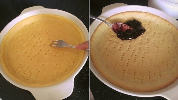 Пирог из песочного теста с ягодой и меренгой