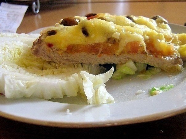 Мясо по-купечески (с грибами).