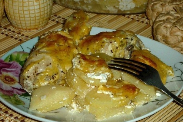 Картошка с куриными ножками в духовке. Картошка с куриными ножками в духовке.