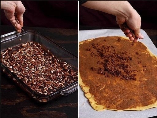 Липкие булочки с корицей и грецкими орехами Липкие булочки с корицей и грецкими орехами