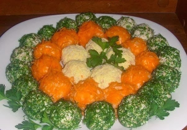 Оригинальный салат в шариках