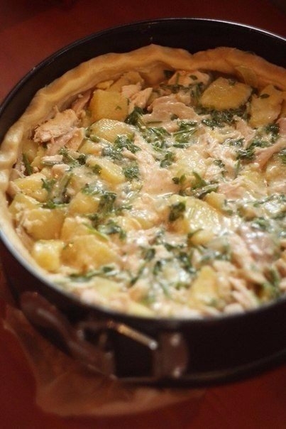 Пирог с курицей и картофелем. Пирог с курицей и картофелем.