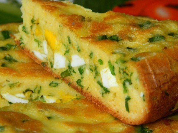 Пирог с яйцами и зелёным луком Пирог с яйцами и зелёным луком