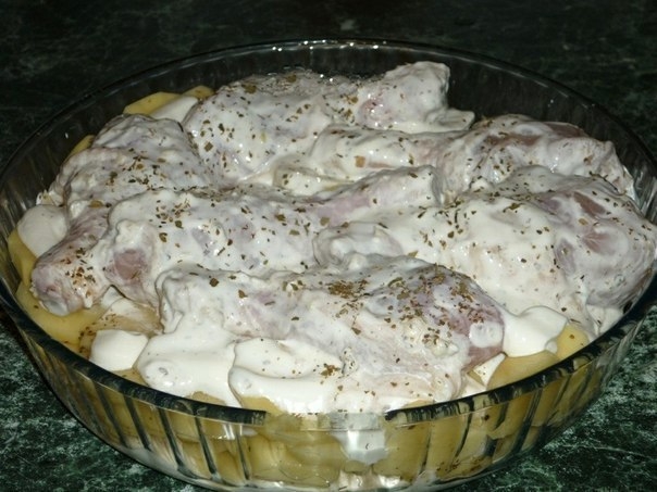 Картошка с куриными ножками в духовке. Картошка с куриными ножками в духовке.
