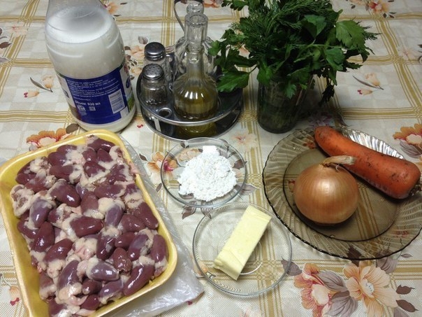 Тушеные куриные сердечки. Тушеные куриные сердечки.