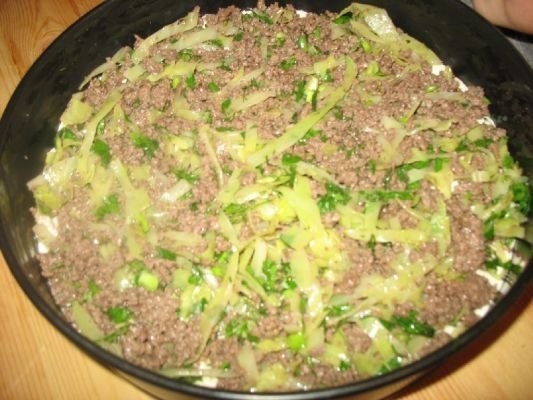 Супер нежный пирог с капустой и мясом Супер нежный пирог с капустой и мясом