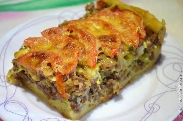 Открытый мясной пирог (из картофельного теста) Открытый мясной пирог (из картофельного теста)