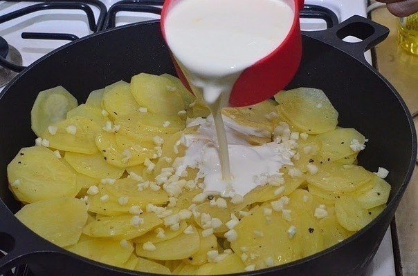 Картошка с грибами в сливках Картошка с грибами в сливках