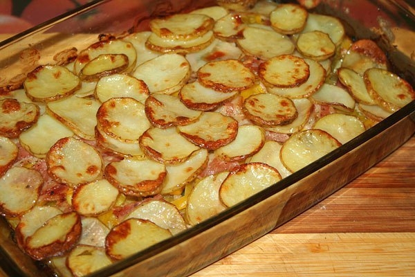 Картофель с беконом и кабачками Картофель с беконом и кабачками