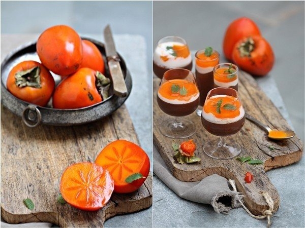 Мусс из горького шоколада и хурмы Мусс из горького шоколада и хурмы