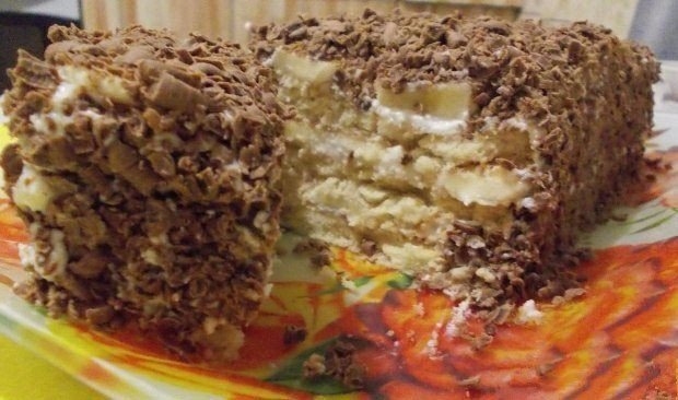 Творожный торт с печеньем