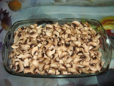 Куриная запеканка с грибами