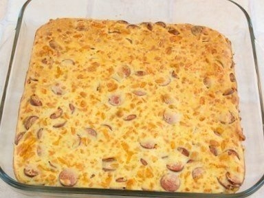 Пирог с сыром и сосисками Пирог с сыром и сосисками