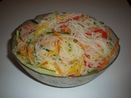 Фунчоза с овощами. Фунчоза с овощами.
