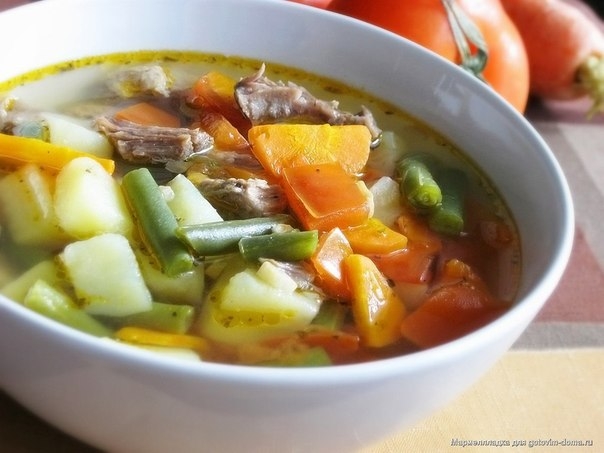 Суп из зеленой стручковой фасоли (45 ккал)