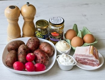КАРТОФЕЛЬНЫЙ САЛАТ С РЕДИСОМ И БЕКОНОМ КАРТОФЕЛЬНЫЙ САЛАТ С РЕДИСОМ И БЕКОНОМ