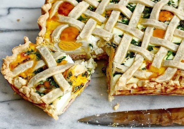 Пирог с картофелем, яйцами и ветчиной Пирог с картофелем, яйцами и ветчиной