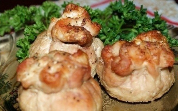 Мешочки с сыром и грибами Мешочки с сыром и грибами