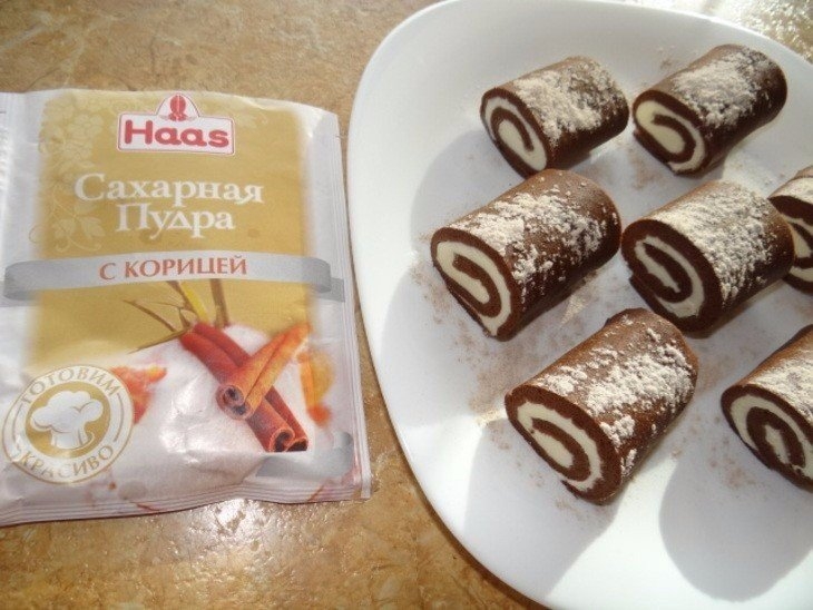 Шоколадные пирожные-рулетики Шоколадные пирожные-рулетики