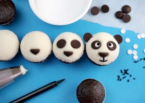 Шоколадные кексы-панды.