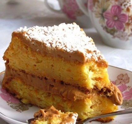 Апельсиновый торт с вареной сгущенкой