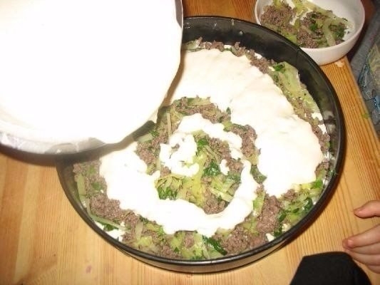 Супер нежный пирог с капустой и мясом Супер нежный пирог с капустой и мясом
