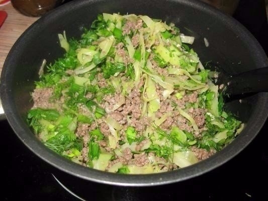 Супер нежный пирог с капустой и мясом Супер нежный пирог с капустой и мясом