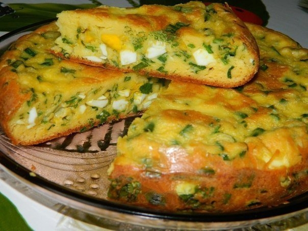 Пирог с яйцами и зелёным луком Пирог с яйцами и зелёным луком