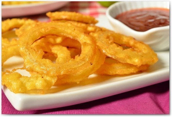 Луковые кольца в кляре Луковые кольца в кляре