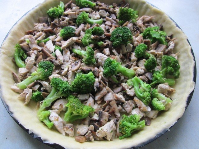 Лоранский пирог с курицей, грибами и брокколи Лоранский пирог с курицей, грибами и брокколи