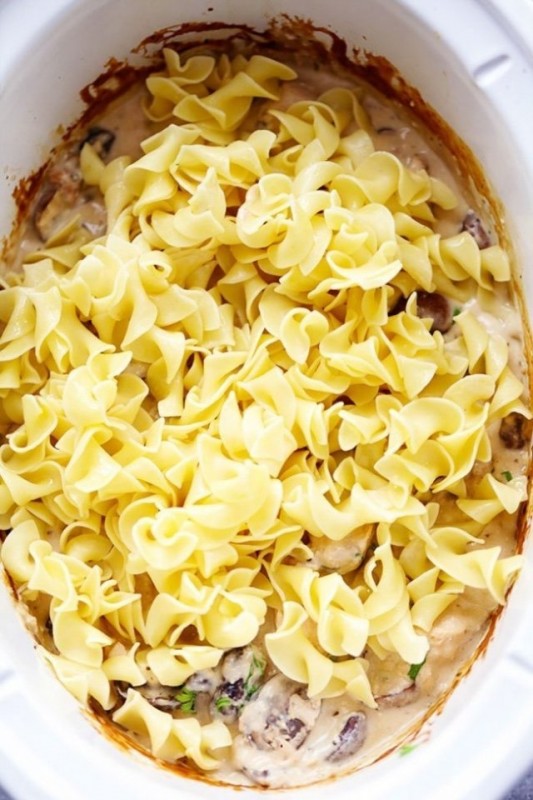 Сливочная паста с шампиньонами и курицей Сливочная паста с шампиньонами и курицей