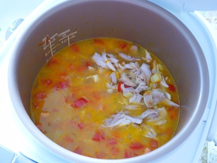 Суп куриный с фасолью в мультиварке