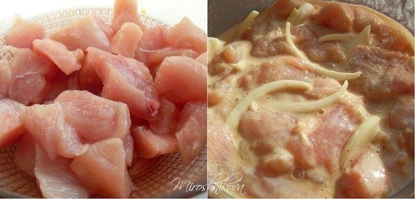 Фото к рецепту: Куриный шашлык в духовке на шпажках Фото к рецепту: Куриный шашлык в духовке на шпажках