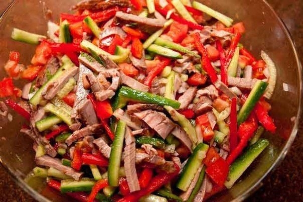 горячий салат с говядиной и овощами рецепт