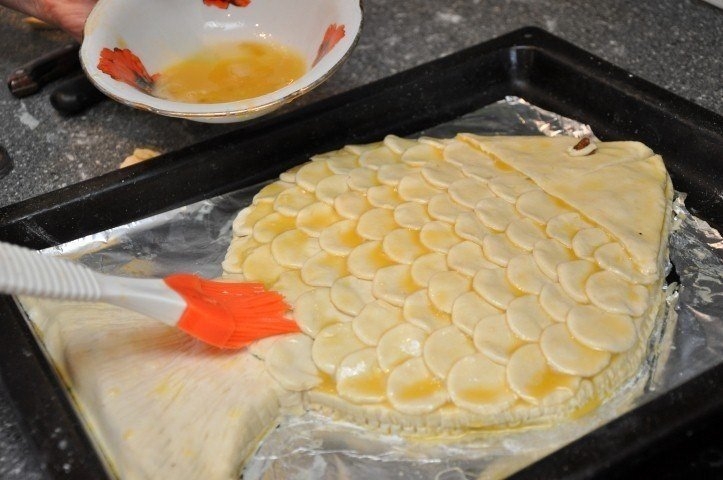 Фото к рецепту: Пирог Золотая рыбка