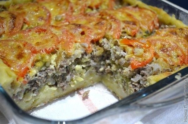 Фото к рецепту: ОТКРЫТЫЙ МЯСНОЙ ПИРОГ