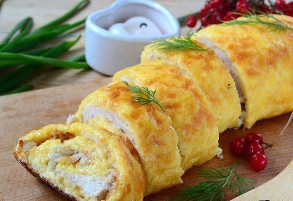 Фото к рецепту: Вкуснейший куриный рулет дома! Фото к рецепту: Вкуснейший куриный рулет дома!