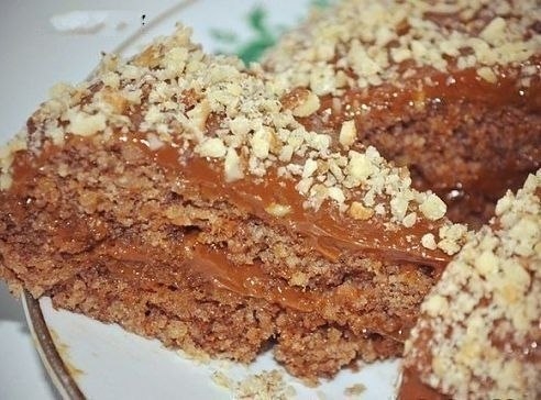 Ореховый торт пятиминутка без муки и масла