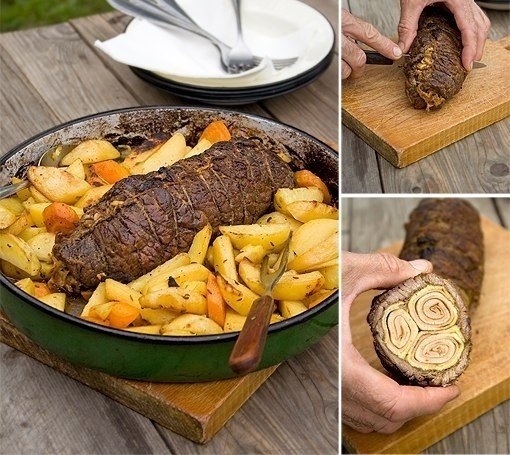 Мясной рулет с блинами Мясной рулет с блинами
