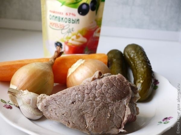 Салат из говядины с овощами Салат из говядины с овощами